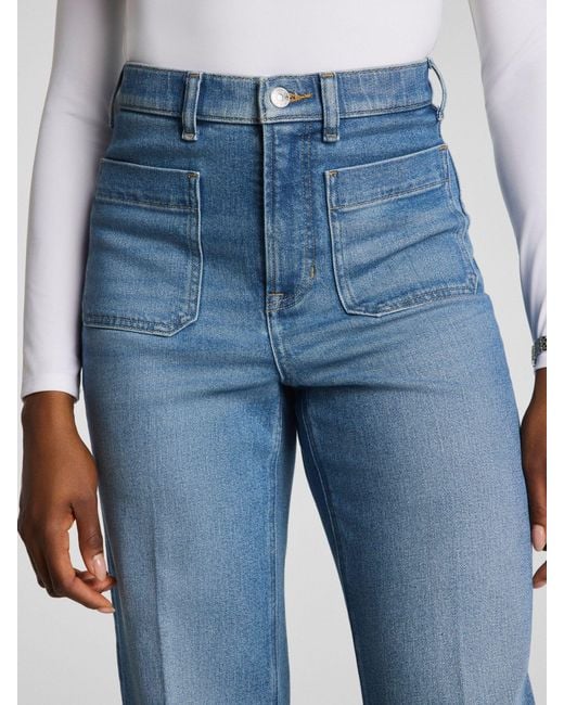 Spanx Blue Authentic 360 Easy Flare Jeans With Patch Pockets