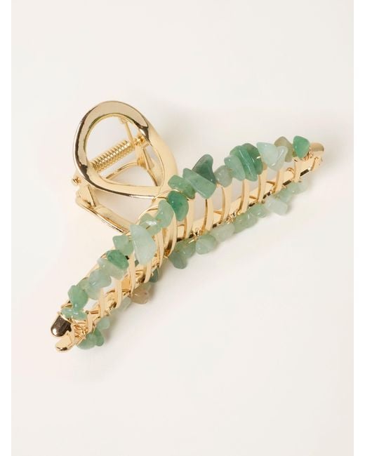 FatFace Metallic Fatface Metal Stone Claw Clip