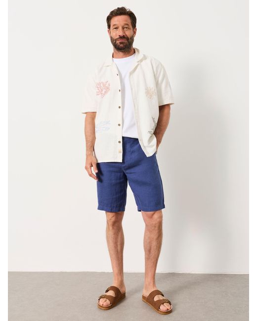 FatFace Blue Fatface Bosbury Linen Chino Shorts for men