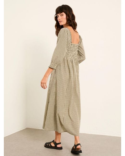 FatFace Brown Fatface Regular Gingham Midi Dress