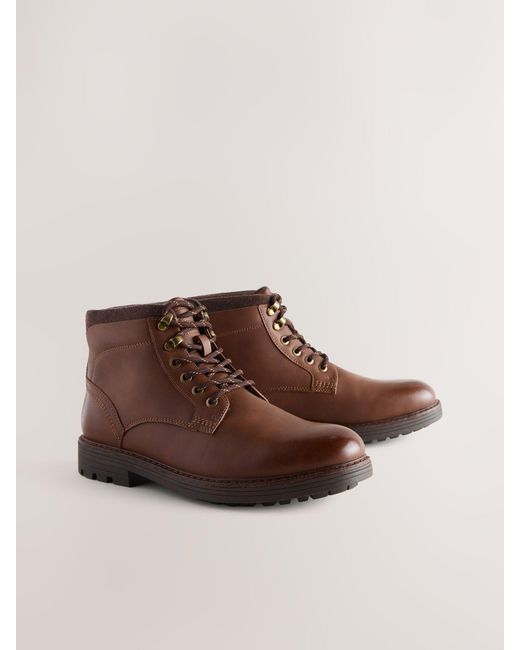 Next Brown Borg Lined Chukka Boots for men