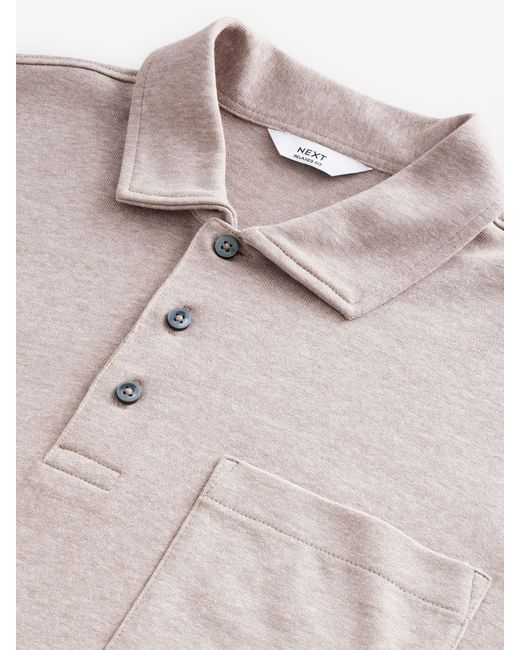 Next Schweres Langarm-Poloshirt3X-Large in Pink für Herren