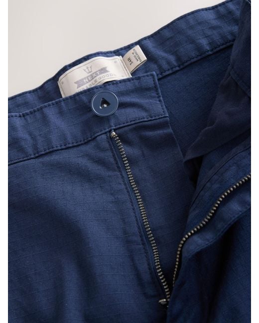 Next Blue Belted Ripstop Cargo Shorts for men