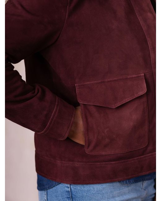 Lakeland Leather Purple Southey Suede Jacket