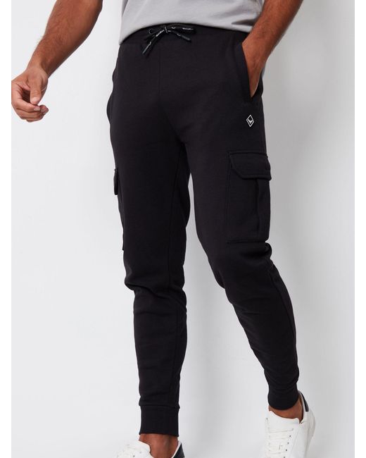 Threadbare Black Cargo Style Joggers for men