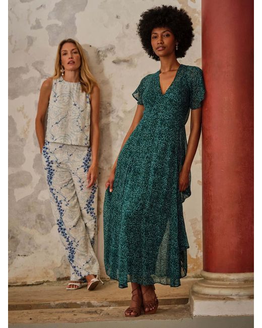 FatFace Green Fatface V & A Fatface Maisie Petite Maxi Dresses