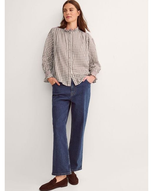 Monsoon Brown Marlo Check Blouse