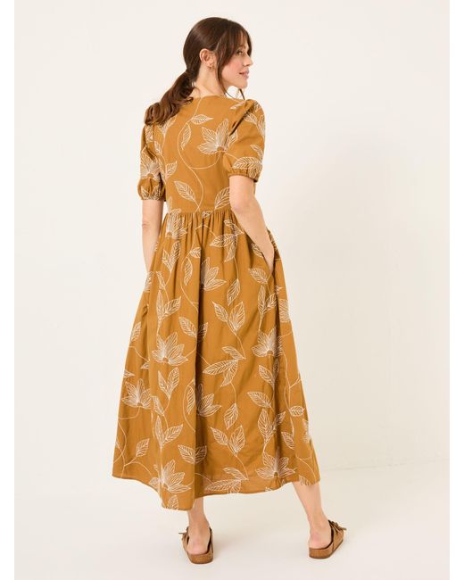 FatFace Yellow Fatface Remi Midi Dress