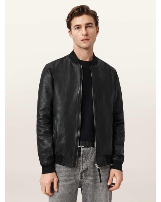 AllSaints Black Allsaints Morten Bomber Jacket for men