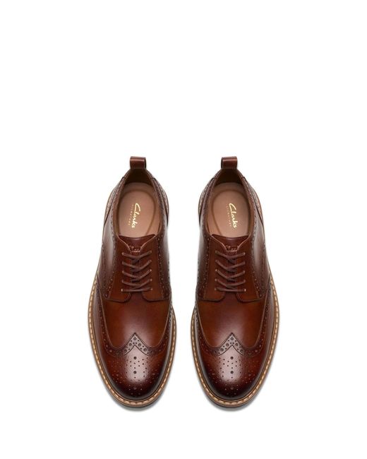 Clarks Standard Fit (G) Leather Aldwin Limit Shoes in Brown für Herren