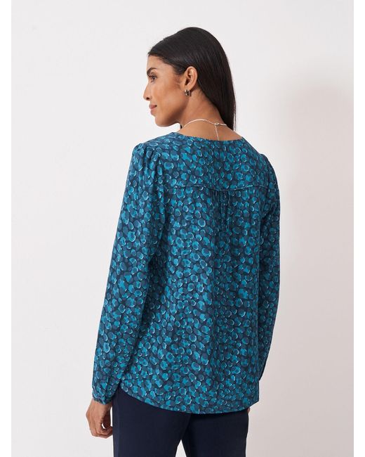 Crew Blue Claudia Animal Print Blouse