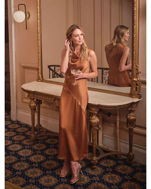 FatFace Brown Fatface Liza Cowl Neck Maxi Dress