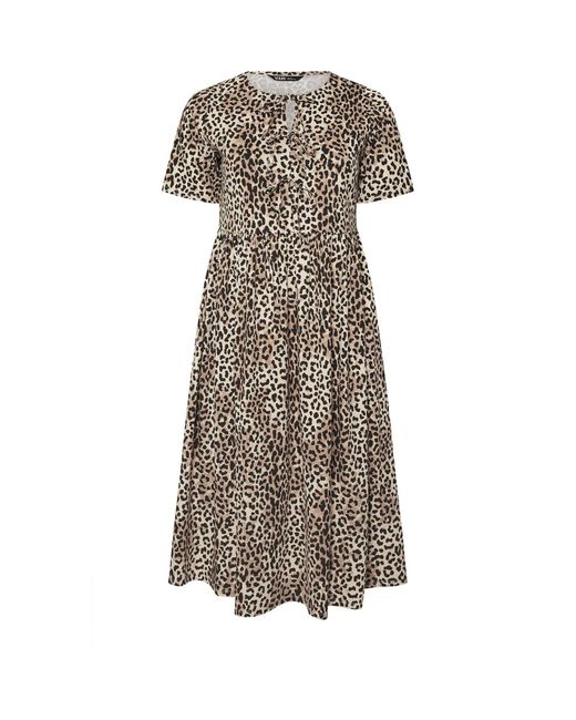 Yours Curve Natural Bow Front Throw On 100% Cotton Dress