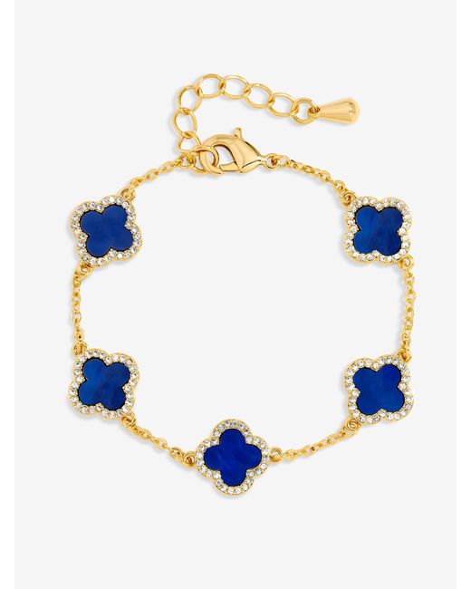 Jon Richard Blue Plated Lapis Clover Bracelet