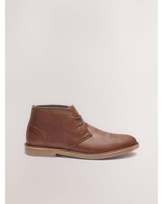 Next Brown Leather Desert Boots for men