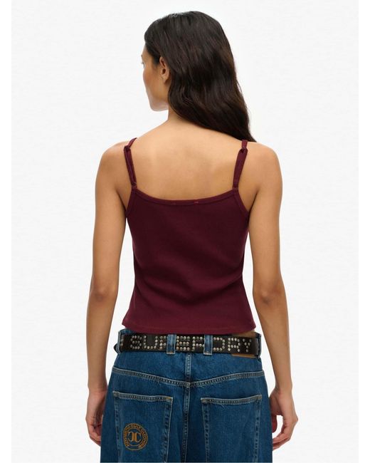 Superdry Purple Athletic Essential Button Cami