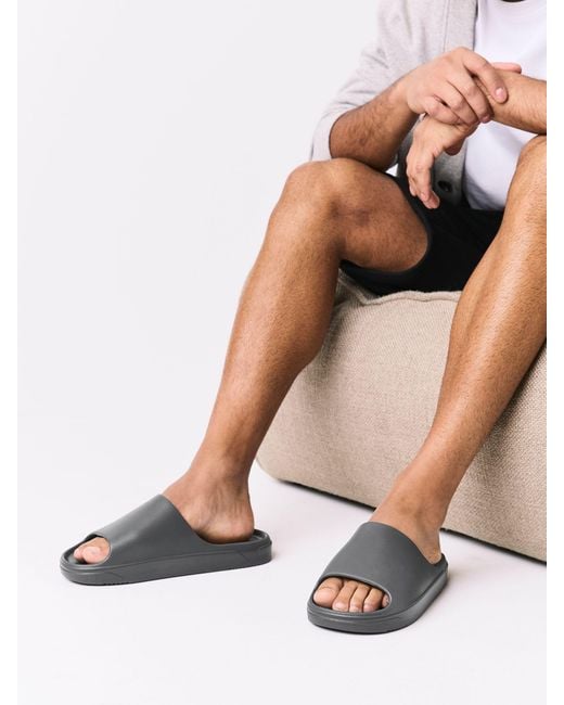 Next Brown Chunky Eva Sliders for men
