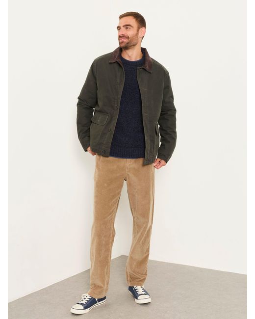 FatFace Green Fatface Khaki Canvas Barn Jacket for men