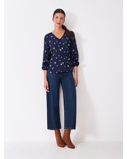 Crew Blue Lola Tie Back Daisy Print Top