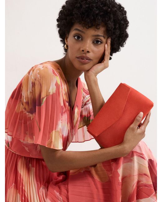 Phase Eight Red Phase Eight Suede Clutch Bag