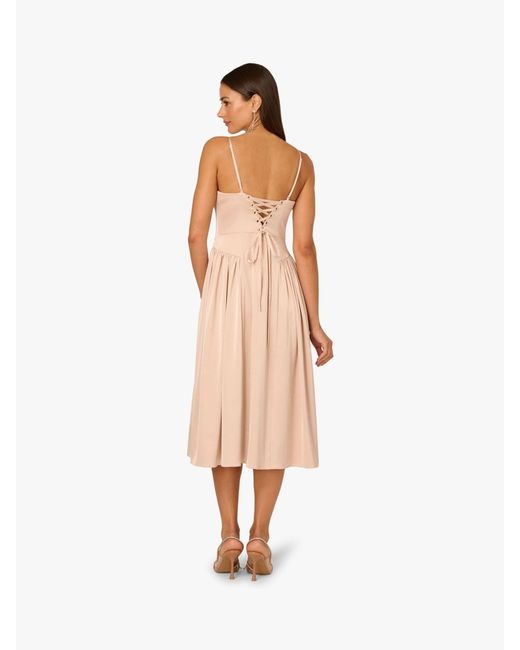 Adrianna Papell Natural Adrianna By Stretch Satin Dress