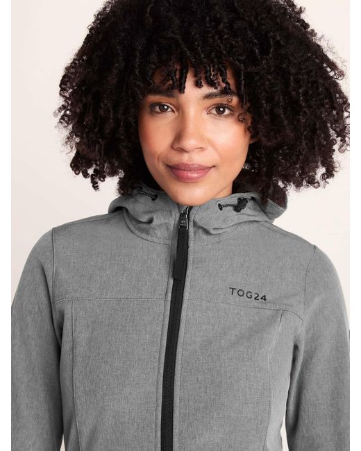TOG24 Gray Tog 24 Long Keld Shower Resistant Hooded Softshell Jacket