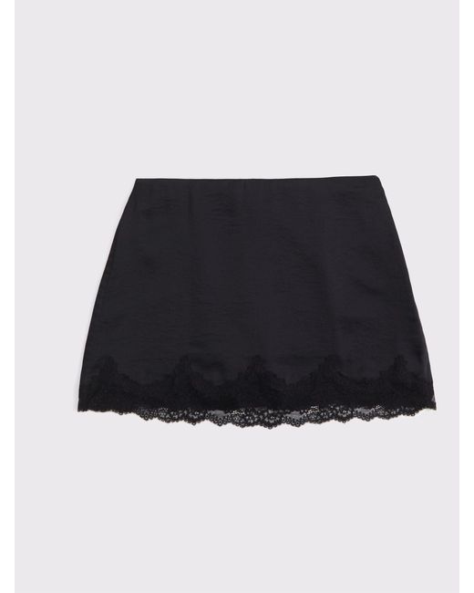 Abercrombie & Fitch Black Satin And Lace Mini Skort