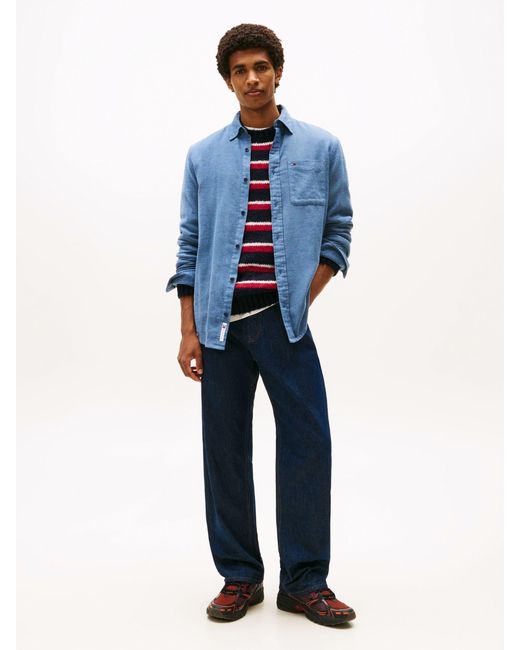 Tommy Hilfiger Blue Regular Fit Flannel Shirt for men