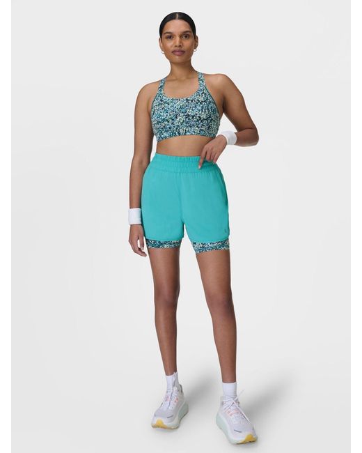 Sweaty Betty Blue 7/8 Length Power Ultrasculpt High Waist 6 Shorts