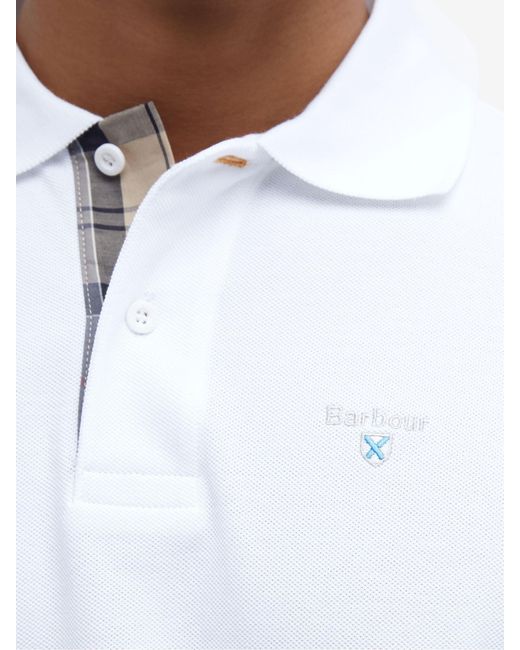 Barbour White Classic Polo Shirt for men