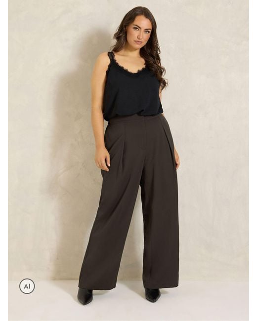 Evans Brown Pleated Front Trousers