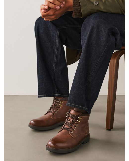 Next Brown Borg Lined Chukka Boots for men