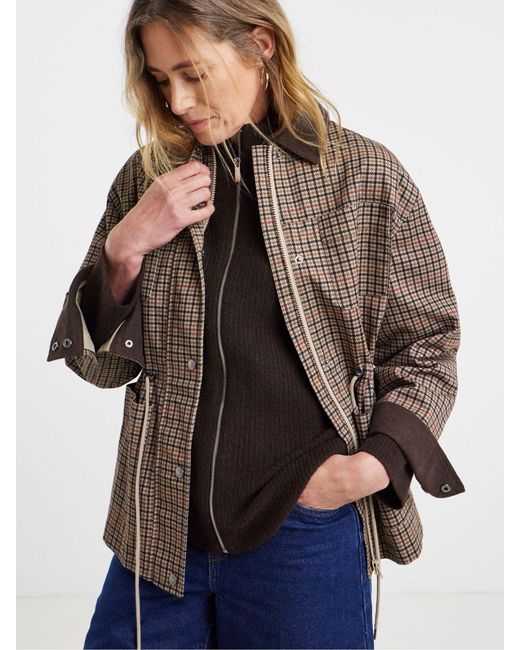 JD Williams Brown Cinched Waist Barn Jacket