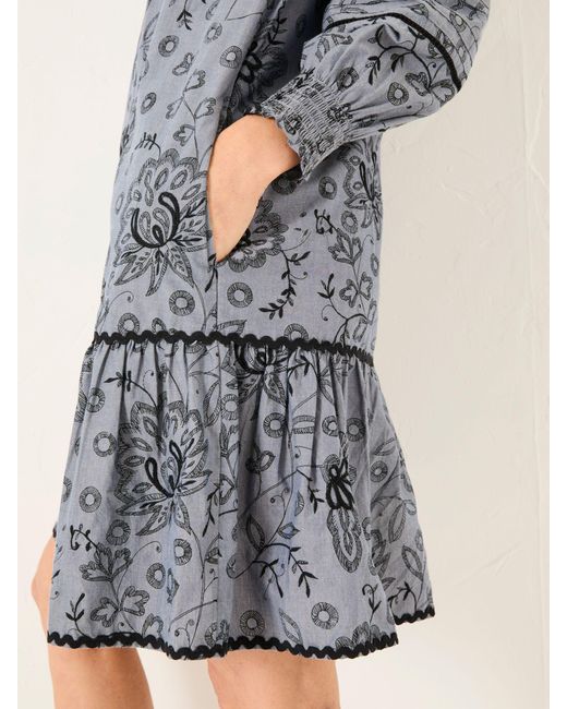 FatFace Gray Fatface Kitty Embroidered Dress