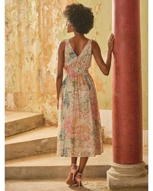 FatFace Natural Fatface V & A Fatface Maggie Petite Midi Dress