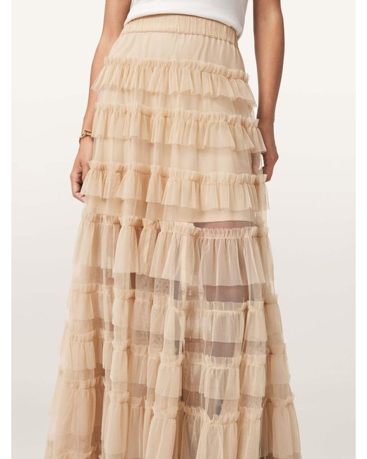 AllSaints Natural Allsaints Aude Ruffle Skirt