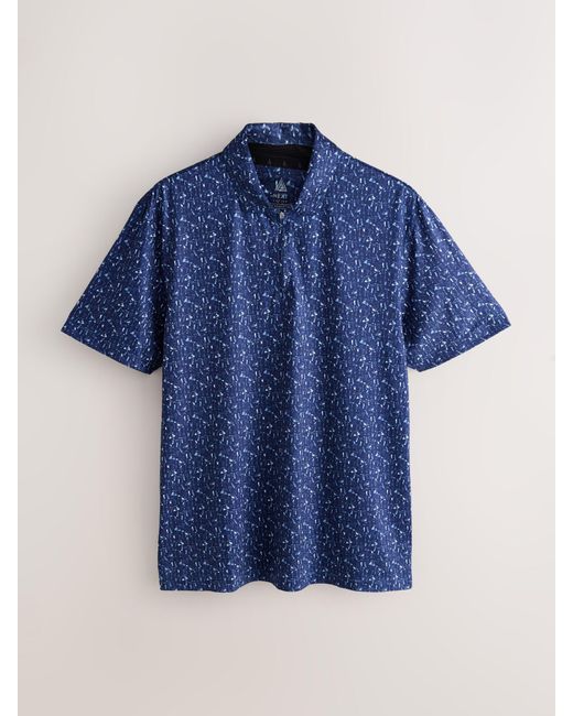 Next Blue Active Geometric Print Golf Polo Shirt for men