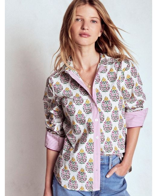 Boden White Sienna Cotton Shirt