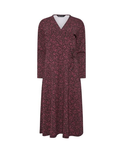 M Com Purple Long Sleeve Wrap Dress