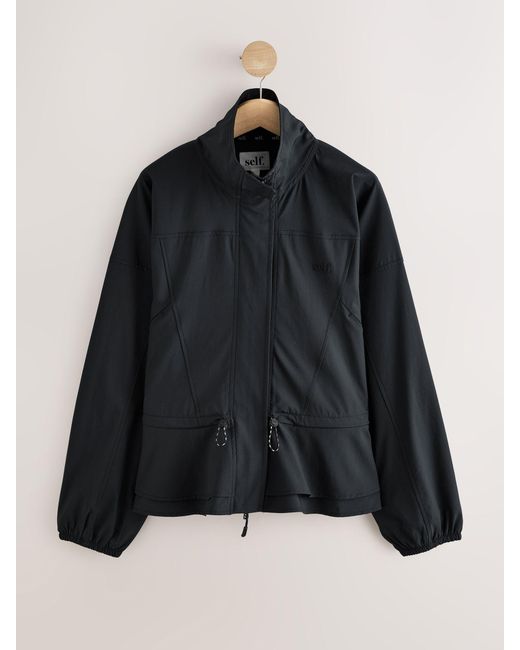 Self Black 4 Way Stretch Funnel Neck Jacket