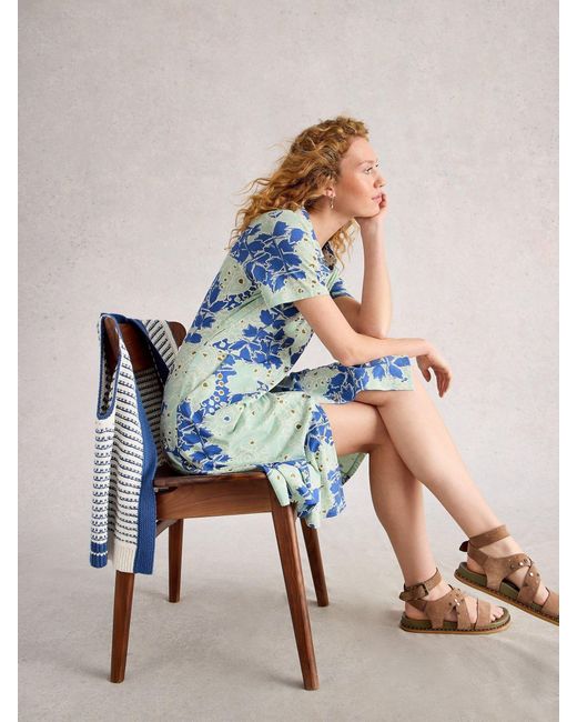 White Stuff Blue Ria Jersey Shirt Dress