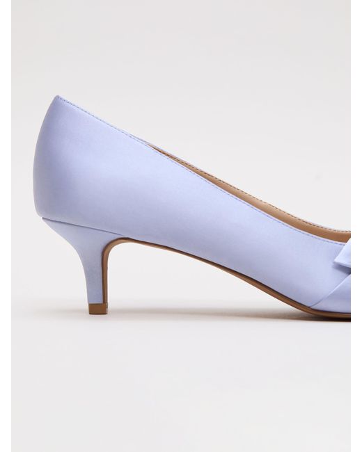 Phase Eight White Satin Kitten Heels