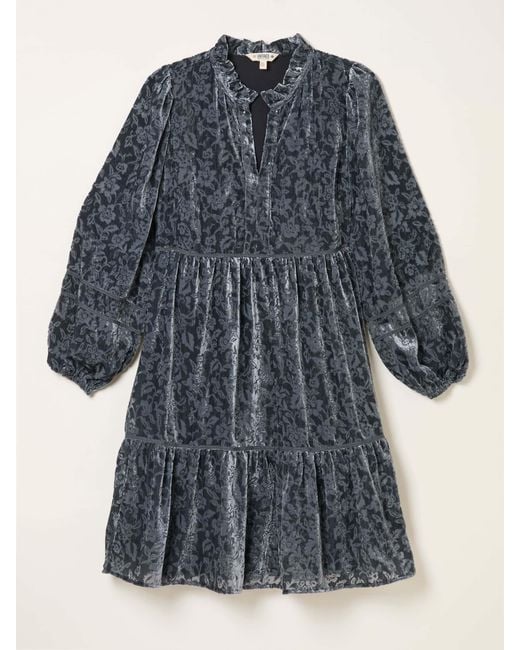 FatFace Blue Fatface Riley Regular Devore Mini Dress