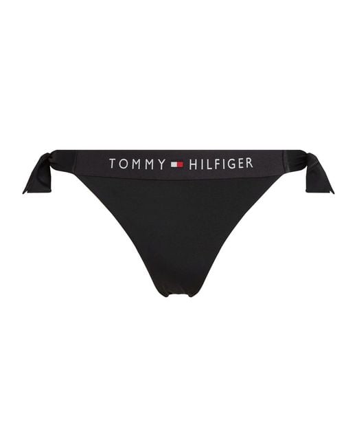 Tommy Hilfiger Black Side Tie Cheeky Bikini Bottoms