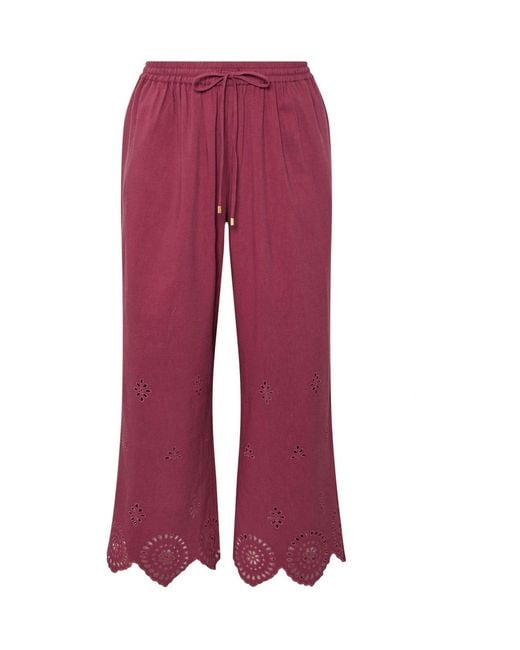 Evans Red Cutwork Trousers