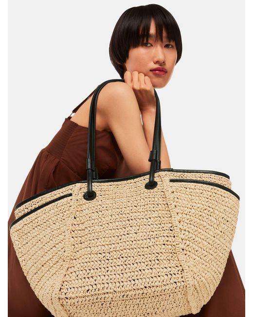 Whistles Natural Stroh Zoelle Totes Tascheeinheitsgröße