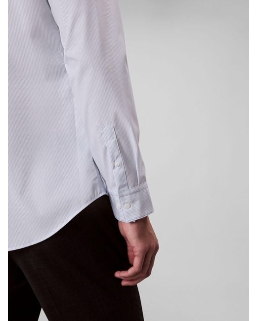 Calvin Klein White Stretch Cotton Stripe Shirt for men