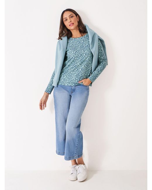 Crew Blue Cassandra Printed Top