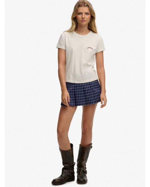 Superdry White Mini Pleated Skort