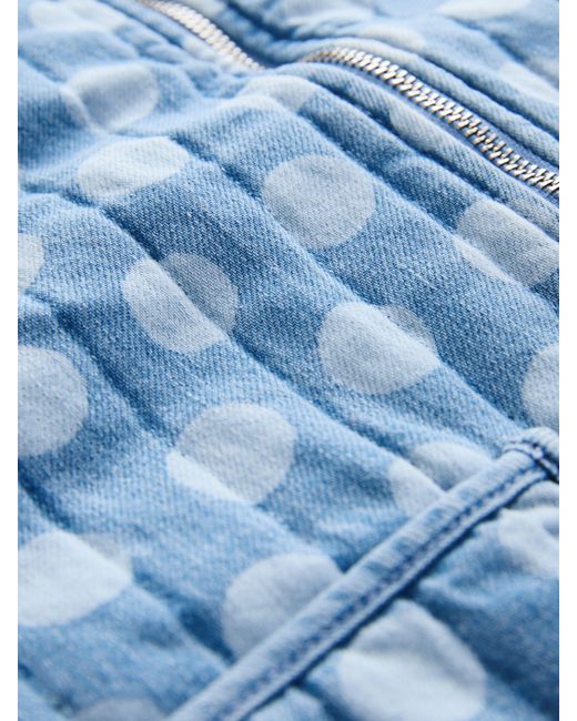 Next Blue Polka Dot Quilted Denim Jacket